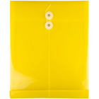 JAM Paper - Enveloppes en plastique avec fermeture à bouton et cordon - Lettre à extrémité ouverte - 9,75 x 11,75 - Jaune - Paquet de 12-Couleur jaune
