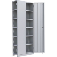Metalware – Étagère enclenchable RK858, 7 tablettes, 36 x 12 x 76 po, gris pâle-Système de tablettes ajustables offrant un espace de rangement solide, mais économique qui convient à vos besoins