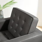 Modway - Loft Touffe Cuir végane Fauteuil - Gris argenté-Pieds tubulaires en acier inoxydable