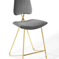 Modway - Ponder Performance Velvet Tabouret de bar - Gris-Rembourrage en velours polyester Performance