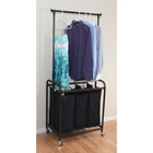 Oceanstar TLS1385 3-Bag Rolling Laundry Sorter with Adjustable Hanging Bar, Bronze-6