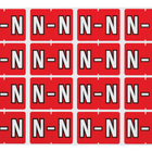 Oxford – Étiquettes alphabétiques compatibles Datafile, « N », rouge, paq./240 -Assignez des lettres spécifique aux sections de classement individuelles