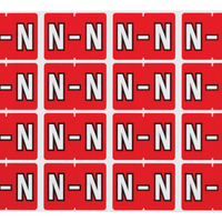 Oxford – Étiquettes alphabétiques compatibles Datafile, « N », rouge, paq./240 -Assignez des lettres spécifique aux sections de classement individuelles