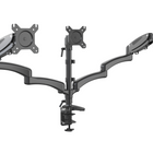ShoppingAll Adjustable Triple Gas Spring Monitor Desk Mount - Black-Hold three 15"-32" monitors, each arm holds up to 17.6lb/8kg monitor with 75mm x75mm or 100mm x 100mm VESA mounting holes