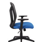 Brassex - Chaise de bureau Abel, noir/bleu-Accoudoirs réglables en hauteur