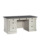 Sauder 65"W La Collection Palladia Bureau Ministre - Finition Glacier Oak-Grand tiroir/plateau avec glissières métalliques et butées de sécurité doté d'un panneau rabattable pour clavier et souris ou ordinateur portable