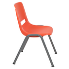 Flash Furniture HERCULES Series Orange Ergonomic Shell Stack Chair with Grey Frame-880 lb. Weight Capacity