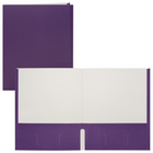 Staples Twin Pocket Portfolio - Letter Size - Purple-Paper cover with purple exterior