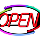 Pro-Lite - Panneau à DEL « Open » (Ouvert) en caracteres gras - Couleurs variees-Panneau lumineux à DEL « Open » (Ouvert)