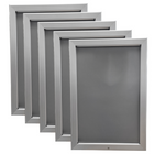 Eddie's - Porte-affiches verrouillable à cadre encliquetable - 11" x 17" - Aluminium argenté - Paquet de 5 (120665-5)-Porte-affiches verrouillables avec cadre encliquetable