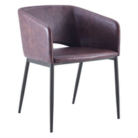 My Home My Living Vintage Faux Leather Arm Chair - Brown-Arm chair