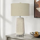 Monarch Specialties - Luminaire - 31 po H Lampe De Table - Crème Céramique - Abat-Jour Beige - Contemporain-Un interrupteur rotatif pratique à trois voies prend en charge une seule ampoule jusqu'à 100w/120v (non incluse), ce qui vous permet d'ajuster facilement le niveau d'éclairage pour illuminer une pièce
