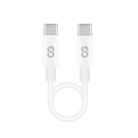 LOGiiX - Sync & Charge Shortie Cable USB-C vers USB-C 30cm - Blanc-Ce câble USB-C vers USB-C ultra-compact de 30 cm est parfait pour une utilisation en déplacement
