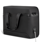 Champs Onyx Nylon Laptop Bag - Black-USB-C charging port and cable for charging on-the-go