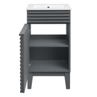 Modway - Render 18" Armoire à coiffeuse de salle de bain - Gris blanc-8