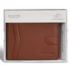 Champs - Portefeuille à aile centrale en cuir Onyx - Marron-1 fente cachée pour carte de crédit