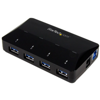 StarTech 4-Port USB 3.0 Hub plus Dedicated Charging Port, 1 x 2.4A Port-Charge your smartphone or tablet quickly, using the 2.4A USB fast-charge port