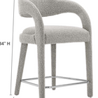 Modway - Pinnacle Boucle Tapis Tabouret de comptoir - Taupe Silver - Ensemble de 2-Tissu boucle Tissu Rembourrage