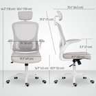 HOMCOM Ergonomic Office Chair with 4D Lumbar Support - Grey-360° swivel seat and PU wheels for smooth movement on various floors