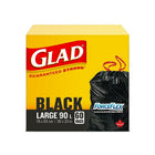 60 grands sacs à ordures noirs ForceFlex de Glad dâ€™une capacité de 90 L-Glad Sacs Kitchen Catcher Blanc Roomate 15L Avec Febreze -52ct