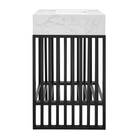 Modway - Gridiron 24" Vanette de salle de bain - Blanc Noir-Coussinets de pied ajustables en hauteur