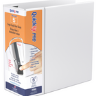 QuickFit Anneaux en D Pin-Lock, 5 po, à déclencheur unique, verrouillables, prévenant l'écartement - Blanc-Customizer / Overlay Binder, blanc, peut contenir 1000 feuilles de papier, pour du papier au format 8,5 "x 11"