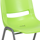 Flash Furniture - Chaise coquille verte, empilable et ergonomique de la série HERCULES avec cadre gris-Conception à dossier et siège en plastique vert aux contours ergonomiques