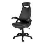 Monarch Specialties - 7276 Chaise De Bureau Multi-Position- Noir Simili-Cuir/-Chaise de bureau de type direction de qualité commerciale à haut dossier en tissu similicuir noir, durable, résistant aux taches et permettant une aération pour plus de confort.