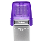 Kingston DataTraveler microDuo 3C USB Type-C and Type-A Flash Drive - 64GB -USB 3.2 Gen 1
