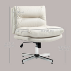 HOMCOM Criss Cross Armless Office Desk Chair - Light Grey-Tilt function allows rocking back and forth for relaxation