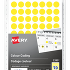 Avery - Étiquettes à codage couleur amovibles ecrire, 1/2 po, jaune, paquet de 420-Étiquettes avec des couleurs vives pour identifiez facilement des objet