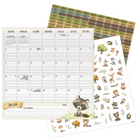 DateWorks - 2026 Calendrier Mural Magnétique Familial 16 Mois - 12 po x 12 po - Animaux - Bilingue -7