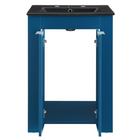 Modway - Maybelle 24" Vanette de salle de bain - Noir marine-Bassin d’évier en céramique