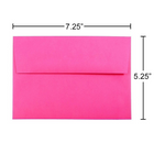 JAM Paper Enveloppes BriteHue A7 en papier recyclé fuchsia intense, 250/paquet-Poids du papier : 24 lb