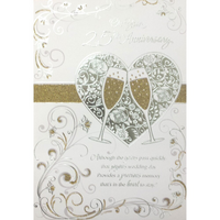 Rosedale – Cartes de souhaits et enveloppes, For Your 25TH Anniversary, 5 1/2 x 8 po, 12/paquet (15006)-Imprimé sur du papier cartonné non couché de haute qualité