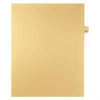 Markmaker - Intercalaires imprimes Legal, Chamois, 1/25th coupe, format lettre, sans trous, 25 tabs/PQT, 5 PQT/Boite, Numero 107-Intercalaires imprimes Legal