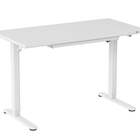ShoppingAll - Bureau debout électrique réglable en hauteur avec tiroir en verre - Blanc-Bureau En Verre Élégant: Sublimez votre bureau à domicile avec ce bureau debout. La surface en verre est à la fois durable et élégante pour n’importe quel espace de travail. Écrivez ou dessinez sur le plateau en verre avec des marqueurs effaçables à sec, puis essuyez simplement pour recommencer.