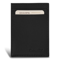 Champs Onyx Leather Mag Hybrid Card Holder - Black-Leather Mag Hybrid Card Holder