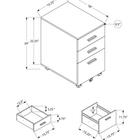 Monarch Specialties - 7780 Classeur 3 Tiroirs - Blanc-Assemblage requis: des instructions illustrées et tout le matériel sont fournis pour la commodité (des outils supplémentaires peuvent être nécessaires)