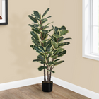 Monarch Specialties - Plante Artificielle - 47 po H - Chêne - Mis En Pot - Touche Réelle - Feuilles Vertes - Pot Noir-11 feuilles vertes luxurieuses qui semblent réelles au toucher et qui sont réglables pour un aspect réaliste