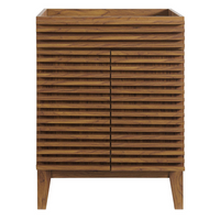Modway - Render 24" Armoire de toilette de salle de bain (lavabo non inclus) - Noyer-Style moderne du milieu du siècle