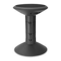 Storex Adjustable 12-18" Wiggle Stool - Non-Slip Base - Black-Integrated handles for easy carrying, even for smaller children