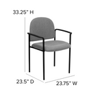 Flash Furniture – Chaise empilable en tissu avec structure en acier et accoudoirs, gris-Deux renforts en croix soutien le siège