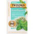 Twinings of London - Supermélanges Probiotiques et Menthe poivrée et fenouil - Paquet de 18-Menthe poivrée, menthe verte, arôme naturel de menthe poivrée, graines de fenouil, bacillus coagulan (GBI-30, 6086)