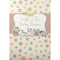 Rosedale 5-1/2" x 8" For You On Your Baby Shower Greeting Cards And Envelopes, 12 Pack (15500)-Printed on premium uncoated card stock
