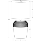 Monarch Specialties - Luminaire - 17 po H Lampe De Table - Céramique Noire - Abat-Jour Gris - Contemporain-Avec une garantie limitée de 2 ans contre tout défaut, vous pouvez faire confiance à la qualité et à la durabilité de cette option d'éclairage à la mode