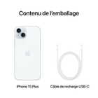 Apple - iPhone 15 Plus 6,7 po ecran Liquid Retina, 256 Go, Bleu, Bell et Virgin Plus-Garantie limitée d'un an du fabricant