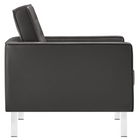 Modway - Loft Touffe Cuir végane Fauteuil - Gris argenté-Rembourrage en mousse dense