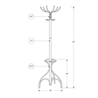 Monarch Specialties - 2032 Patere Avec Soutien Parapluie - Metal Argent-10 crochets pour votre manteau, votre chapeau, votre foulard