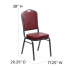 Flash Furniture – Chaise banquet empil Hercules, dos couronne, vinyle bourgogne, siège de 2,5 po, structure argentée, 4/paquet-Mousse ignifuge CA117
